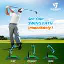 WINNER SPIRIT Real Swing 300 Golf Swing & Hitting Trainer, True Impact, Checking Path After Swing Practice Mat Groover Training Aid, Height Adjustable, 6 feet by 4 feet
