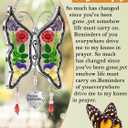 KY&BOSAM Butterfly Suncatchers Precious Grandmother Stained Glass for Windows Hangings Wind Chimes with Pressed Flower Wings and Heart Charm Birthday Gifts for Grandma Mother`s Days Christams