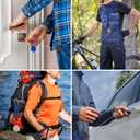 Retractable Keychain, Heavy Duty Badge Holder Reel  Braided Paracord Lanyard with USA Flag, Retractable ID Badge (Black-blue)