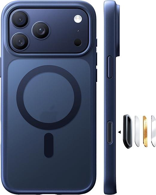 TORRAS Magnetic Shockproof for iPhone 17 Pro Case, Camera Control, Fit for MagSafe, MilitaryGrade Protection, Translucent Slim Case for iPhone 17 Pro Phone Case AntiFingerprint, Deep Blue