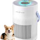 Air Purifers for Home, Hepa Air Purifier for Bedroom, Air Cleaner for Pet Dander, Quiet Sleep Mode, Portable Air Purifier for Office, Odor, Dust, Smoke (White)