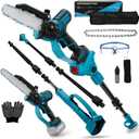 8 Inch Cordless Pole Saw for Makita 18V Battery (No Battery), Brushless Electric Chainsaw with Extension Pole, 15Ft Long Reach for Tree Pruning Hedge Cutting