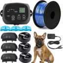 Electric Dog Fence,Aboveground Underground Pet Containment System,Covers up to 3/4 Acre,with Waterproof/Rechargeable Training Collar,Shock/Tone Correction,for 123 Dogs(650 Feet Wire),for3dogs