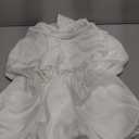 Verdusa Women's Cut Out Halter Satin Drop Waist Wedding Guest Dresses 2026 Mini Bubble Dress (White)