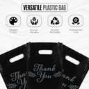 Houseables Thank You Bags, Merchandise Bags, With Handles, Plastic, For Shopping, Retail, Gift, Small Business, Boutique, Store, Customers, Product, Vendor, Events, Holiday, Black, 12x15, Bulk 100PK