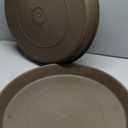 The HC Companies Round Prima Flower Pot Saucers - Plastic Plant Saucer for Outdoors & Indoors - Traditional Plant Pot Trays for Water Drainage -Durable Plant Tray (21-inch Chocolate, Pack of 2)