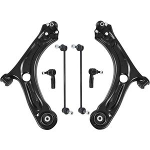 Front Lower Control Arm Suspension Kit 6pc replacement for 2012-2019 Volkswagen Beetle, 2012-2021 VW Passat w/Sway Bar Tie Rod Ends