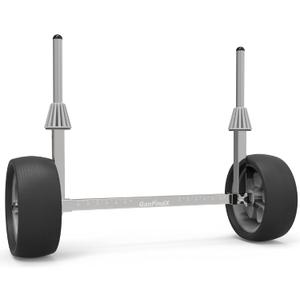 GanFindX Upgraded Quick-Detachable Sit-on-Top Kayak Cart Dolly with Flat-Free Wheels, Width & Height-Adjustable Kayak Wheels Cart, Suitable for Various Kayaks and Canoes with Plug Holes (SUS-Silver)