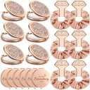 Chunful 6 Sets Bridesmaid Gifts for Women Include Rose Gold Compact Makeup Mirror with Satin Hair Ties Scrunchies Rhinestone Pocket Mirror for Bridal Shower Favors Bachelorette Party Gifts