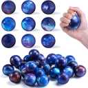 LovesTown Galaxy Stress Balls Bulk, 50PCS Foam Squeeze Balls 2 inch for Stress Relief Outer Space Astronaut Party Class Reward