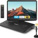 Boifun 17.5" Portable TV/DVD Player Combo with 15.6" Large HD Swivel Screen, Digital TV ATSC Tuner, Built-in Battery, Support HDMI in/USB/Micro SD/AV Out and Multiple Disc Formats, Black