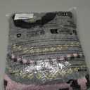 Saodimallsu Womens Button Up Cardigan Sweaters Crew Neck Vintage Fair Isle Long Sleeve Warm Knit Christmas Sweater Coats (Large, Light Pink)