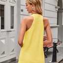 Women Sweater Vest Button Down V Neck Knit Tank Top Sleeveless Cardigans Yellow M (Yellow)