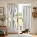 RYB HOME 100% Blackout French Door Curtain for Sidelight Glass Window No Coating - Privacy Assured Thermal Insulated Room Darkening Drapes for Sidelight Window, W 26 x L 72, 1 Panel, Greyish White