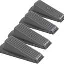 4 Pack Door Stoppers for Bottom of Door, Gray 4.8x2.2x1.3in Door Stops, Rubber Door Stopper Wedge, Sturdy Stackable Door Stops for Floor