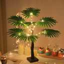 LED Artificial Palm Tree Lights Decorative Table Lamps 3xAA Battery or USB Powered for Summer Party Poolside Indoor Home Fireplace Bedroom Office Decor(23.6Inch/60CM)
