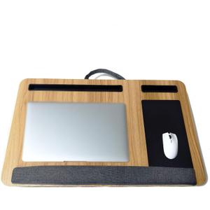 Wooden Lap Desk with Cushion,Work from Home Solution, Lightweight, Fits up to 17 inches Laptop,Lightweight Stand with Soft Wrist Pad,Laptop Pad for Couch