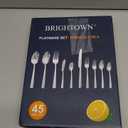 Brightown 45 Piece Silverware Flatware Cutlery Set, Stainless Steel Fork Spoon Knife Sets for 8, Dishwasher Safe,Ergonomic Design Size and Weight