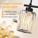 Modern Bathroom Vanity Light 6-Light Modern Black Crystal Wall Light Bathroom Vanity Light Fixtures
