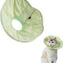 Touchdog Soft Cat Cone Collar, Waterproof Recovery Collar for Cats After Surgery, Lightweight Elizabethan Collar for Kittens, Small to Large (Green, S)