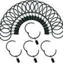 Curtain Rings with Clips 1 Inch Interior Diameter Openable 24 Pack Rustproof Metal Hangers Ring Decorative Drapery Vintage Black TXZWJZ