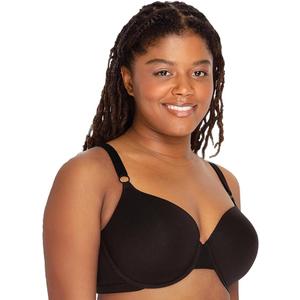 Fruit of the Loom Women's Smooth Cotton T-Shirt Bra - Ultra-Soft, Flexible, and Invisible Under Tees 1 pack black 38D