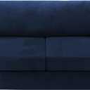 H.VERSAILTEX Sofa Cover 3 Piece T Cushion Loveseat Slipcovers Thick Velvet Couch Cover Furniture Protector Stretch T Cushion Sofa Covers for 2 Cushion Couch with 2 Individual T Cushion Covers, Navy
