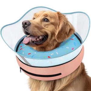 Supet Raised Inflatable Dog Cone Collar to Stop Licking, Soft Dog Cone Alternative After Surgery, Doggie Neck Donut Collar for Large Dogs