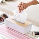 Wood Tissue Box Cover Gloves Box Holder Wooden Rectangular Tissue Box Holder for Storage on Bathroom Vanity, Countertop, Bedroom Dresser (Large(10.2 x 5.1 x 4.5))