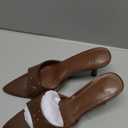 High Heel Mules for Women Slip On Open Pointed Toe Classy Patent Leather Stiletto Pumps Formal Slingback Mule Sandals Dress Walking Shoes (7.5)