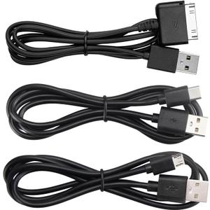 Smays 3-in-1 Replacement Charger Cable Kit for All Barnes & Noble Nook Tablets (HD, HD+, Color, Glowlight) - 3ft USB 2.0 Charging & Data Sync Cables