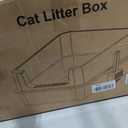 FURTIME Stainless Steel Cat Litter Box, Large Cats Metal Litter Box