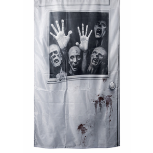 Halloween Door Cover Haunted Door Cover Ghost Hands Glass Spooky Halloween Prop 71x35 Inch Frightful Front Door Decoration Indoor Outdoor Display Scary Holiday Decor