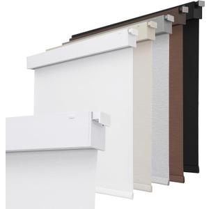 Joydeco No Drill Blackout Shades, Free-Stop Cordless Roller Shades, UV Protection, Thermal Insulated Blinds for Indoor Windows, Easy Install Window Blinds for Home and Office (White, 22" W X 75" H)
