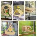 ShuRung Bird Cotton Linen Tent House with Stainless Steel Shelves Two-Layer Perch Habitat for Parrot, Budgie, Conure, Lovebird, Parakeet Cozy Hideaway Cave for Bird Cage （V）