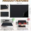 Silicone Stove Cover for Glass Top Electric Stove - Electric Cooktop Protector, Silicone Stove Mat, Dish Drying Mats for Kitchen Counter, Heat-resistant Trivet (Black,28x20 in)