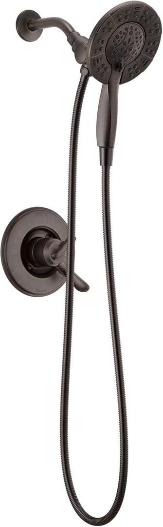 Delta Faucet Linden 17 Series Dual-Function Shower Faucet, Shower Trim Kit with 4-Spray In2ition 2-in-1 Dual Hand Held Shower Head with Hose, Venetian Bronze T17294-RB-I (Valve Not Included)