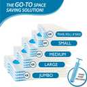 20 Pack Vacuum Storage Bags, Space Saver Bags (4 Jumbo/4 Large/4 Medium/4 Small/4 Roll) Compression for Comforters and Blankets, Sealer Clothes Storage, Hand Pump Included (Combo)