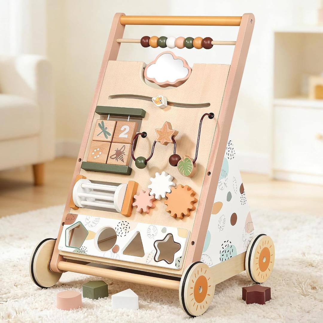 Joyreal Wooden Baby Walker, Montessori Push Walker with Activity Center
Adjustable Speed, 8-in-1 Baby Activity Cube, Shape Sorter, Sit-to-Stand, Birthday Gifts for 12+ Months Boys & Girls, Morandi
Visit the Joyreal Store