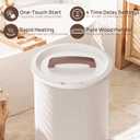 Asuka Towel Warmer for Bathroom - Large Towel Warmer Bucket with Wood Handle, Auto Shut Off, 4 Time Delay Settings, Fits Two 40"X70" Oversized Towels, Bathrobes, Blankets, PJ's and More, White