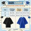 Kindergarten Graduation Cap and Gown Set Unisex Congrats Grad Outfit with Certificate Stole for Kid Grad Gifts (Black, 27")