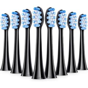 Onlyone Replacement Toothbrush Heads, Electric Toothbrush Heads Refills, Black, 8 Pack