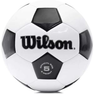 WILSON Traditional Soccer Balls (Size 5, Black/White)