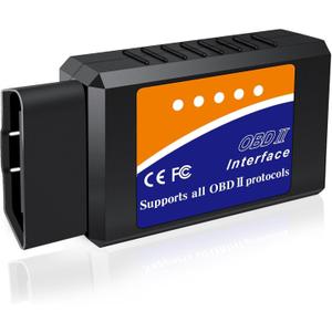 OBD2 Bluetooth Scanner for iPhone iOS Android Windows Car Code Reader Enhanced Auto Diagnostic Scan Tool Odb2 OBDII Adapter Check Engine Light Live Data Reset Vehicle Performance Test Exclusive APP, Black/Orange