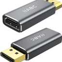 Displayport to HDMI Adapter 2-Pack 4K 24K Gold Plated Displayport DP to HDMI Female ConverterUni-Directional Display Port to HDMI Converter Compatible for Lenovo, HP, Dell &More- Grey