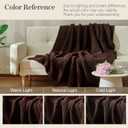 Striped Throw Blanket for Couch 50"X60", Dark Brown Microfiber Knitted Throws 550GSM Super Soft Warm Fuzzy Fluffy Plush Knit Blankets for Bed, Cozy Sofa Chair Living Room Home Decor