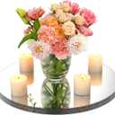 Amyhill 8 Pcs Round Mirrors for Centerpieces Table Decorations Acrylic Circle Mirrors Tray Candle Plates for Wedding Baby Shower Birthday Party Bulk Supplies(18 Inch)