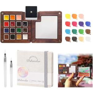 Mini Watercolor Paint Kit,Watercolor Paint Palette Travel Set, Pocket Artist Watercolor Travel Set, Mini Portable Watercolor Travel Set