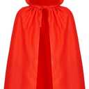 Dxhycc Kids Hooded Cloak Cape Unisex Halloween Cloak for Boys Girls Halloween Christmas Role Play Cosplay Costume (Red)