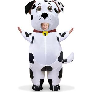 Camlinbo Halloween Inflatable Dalmatian Costume for Kids, Full Body Blow Up Animal Dog Costumes for Halloween Cosplay Party